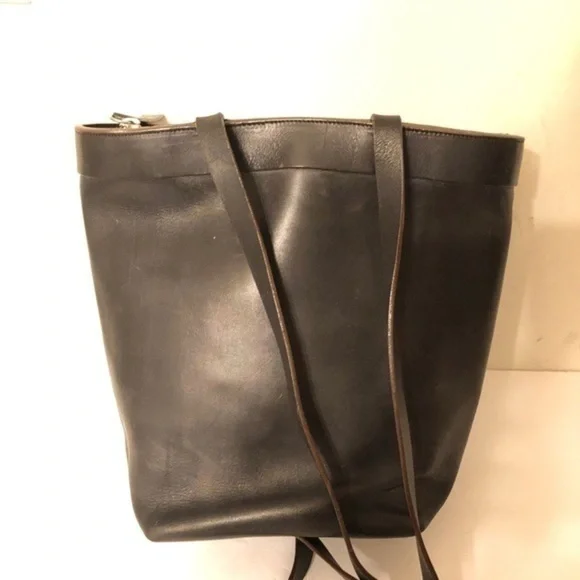 FAUSTO SANTINO black leather sling bag